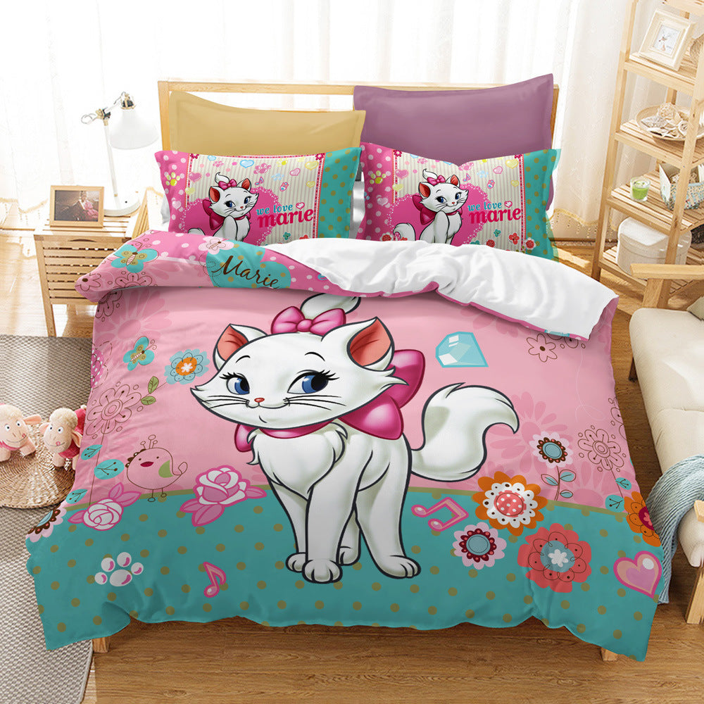 Cat print bed sheet Carton Style