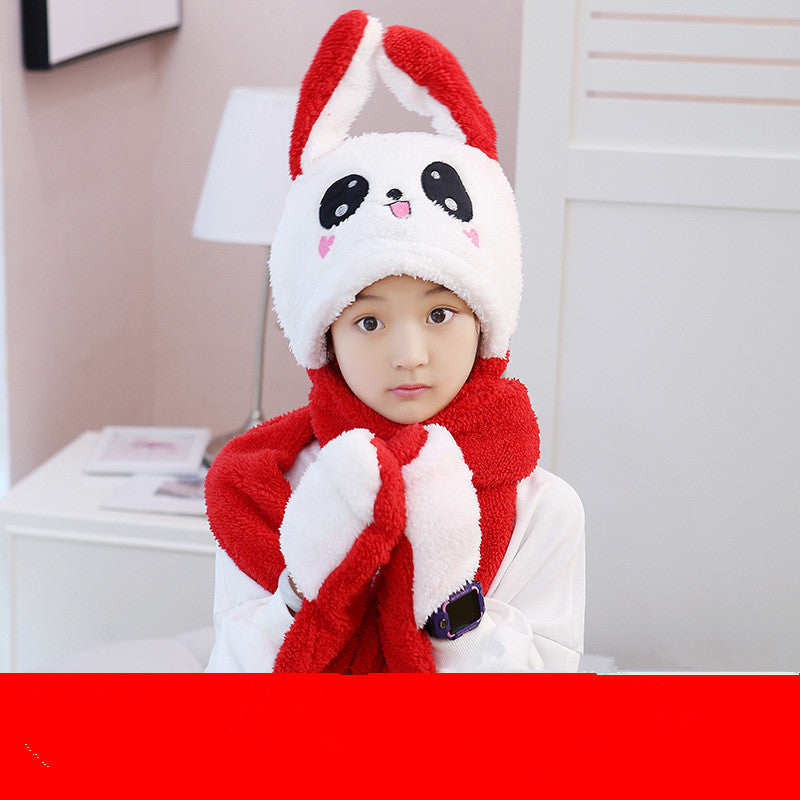 Rabbit Hat Neck Cover Children's Hat Scarf Warm Suit
