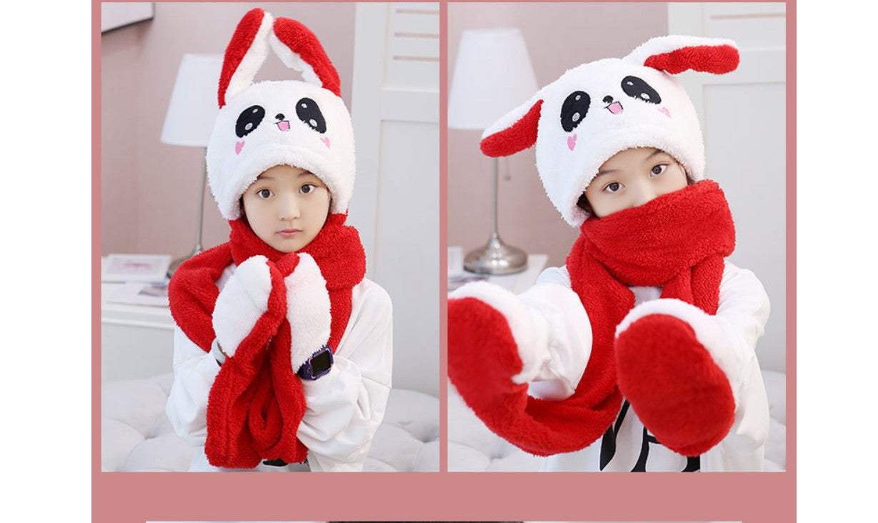 Rabbit Hat Neck Cover Children's Hat Scarf Warm Suit