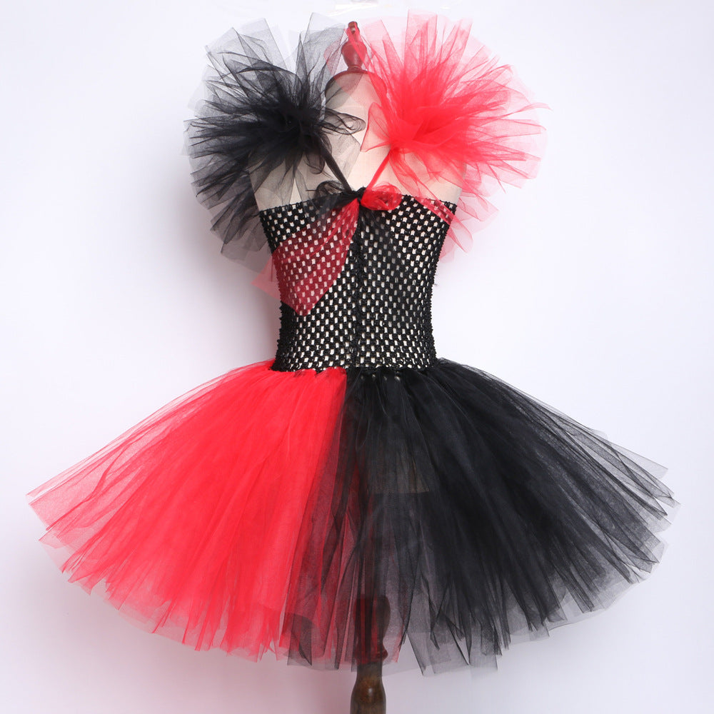 Queen of Hearts tutu skirt children's mesh tutu skirt