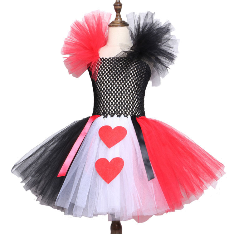 Queen of Hearts tutu skirt children's mesh tutu skirt