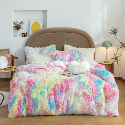 Fluffy Soft 1.8m thick warm bed sheet quilt cover