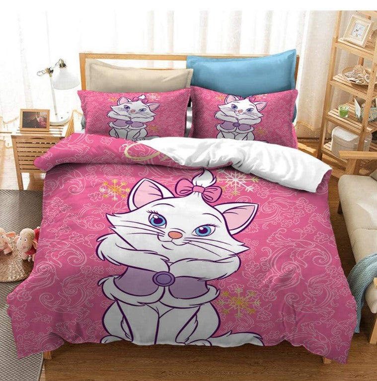 Cat print bed sheet Carton Style