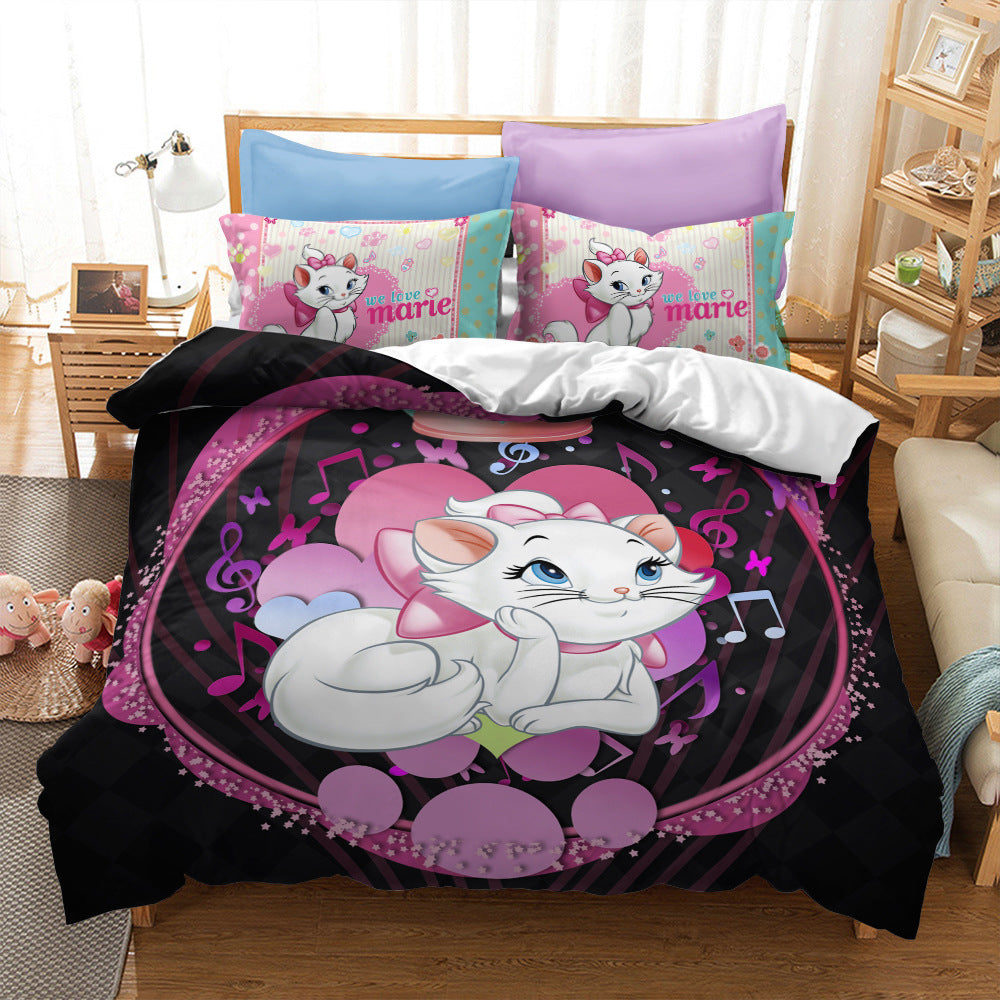 Cat print bed sheet Carton Style