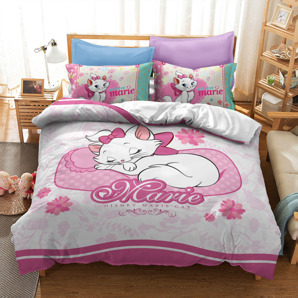 Cat print bed sheet Carton Style