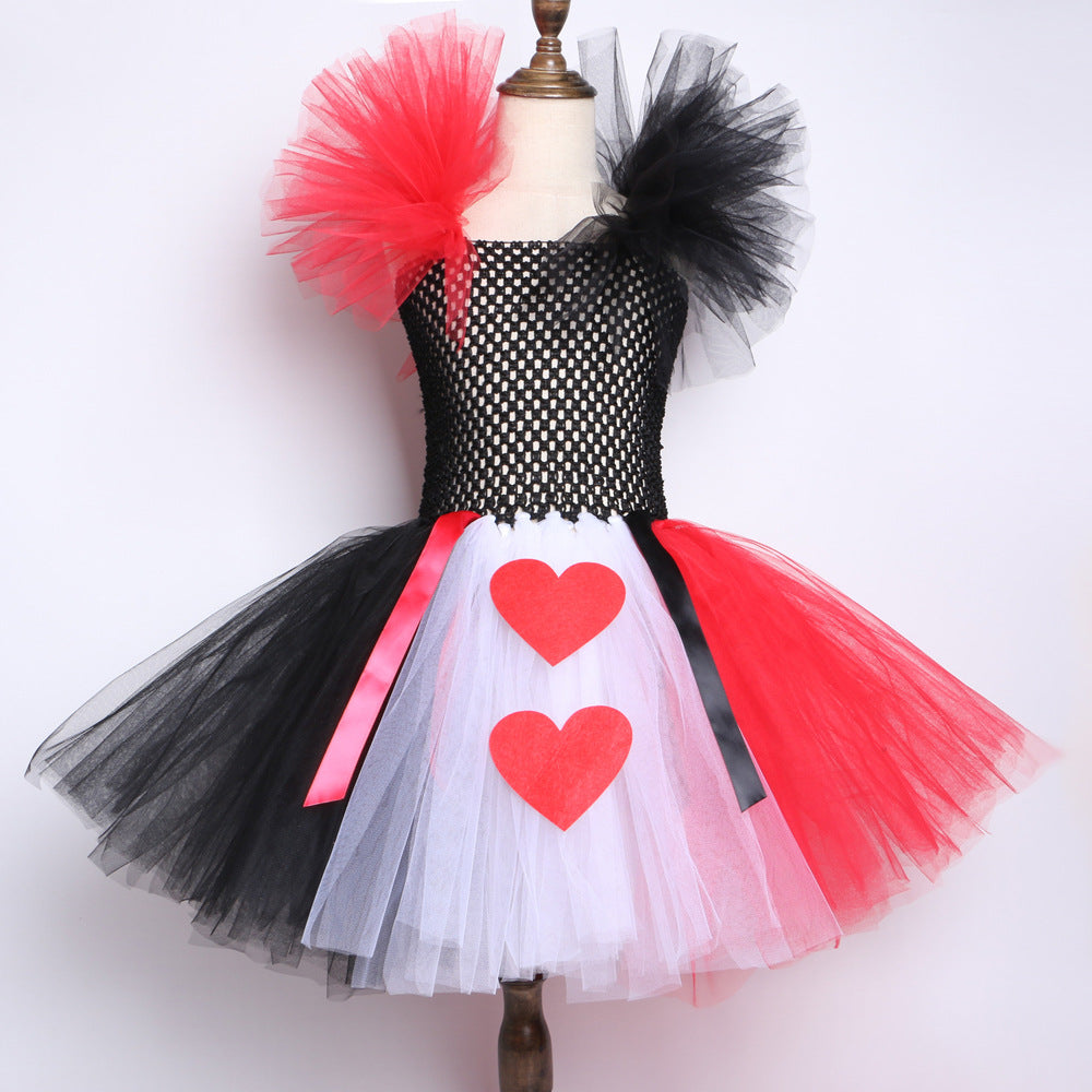 Queen of Hearts tutu skirt children's mesh tutu skirt