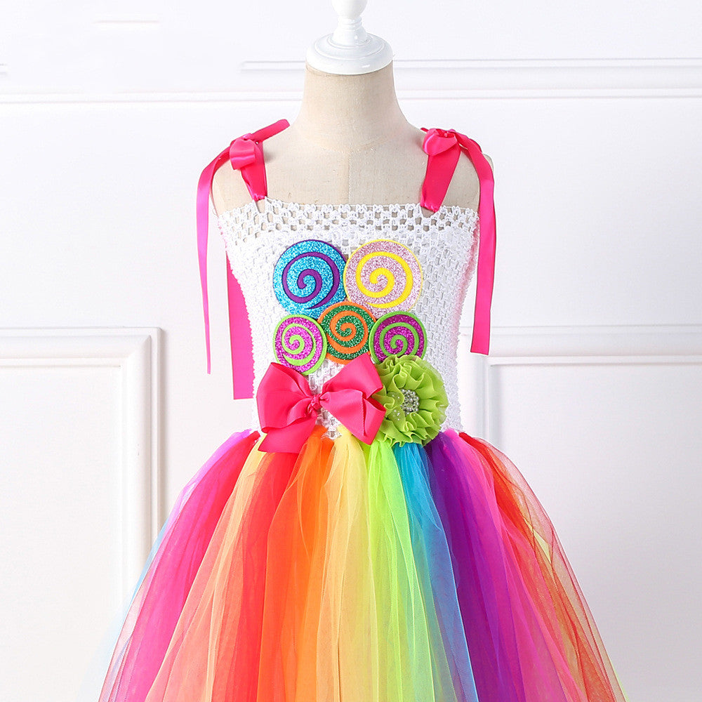 Children's Lollipop Dress Mesh Tutu Skirt Girls' Dress