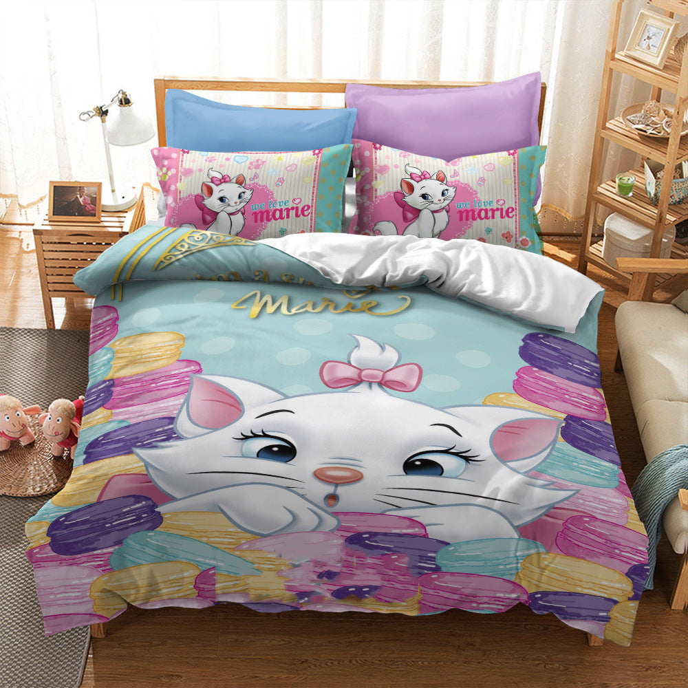 Cat print bed sheet Carton Style