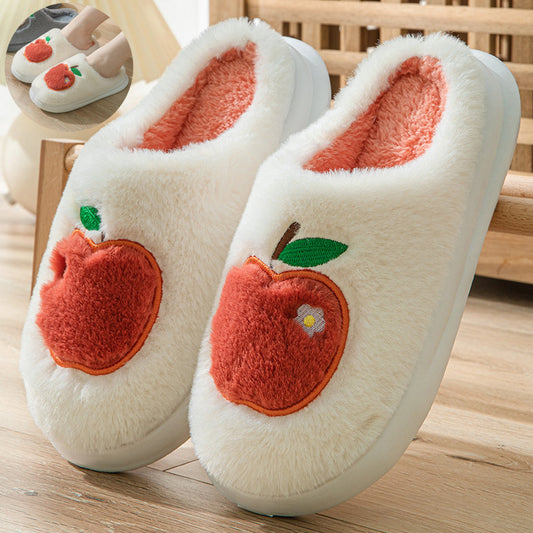 Cotton Slippers For Women Autumn And Winter Indoor Warm And Cute Home Slippers Non-slip Fuzzy Plush Shoes