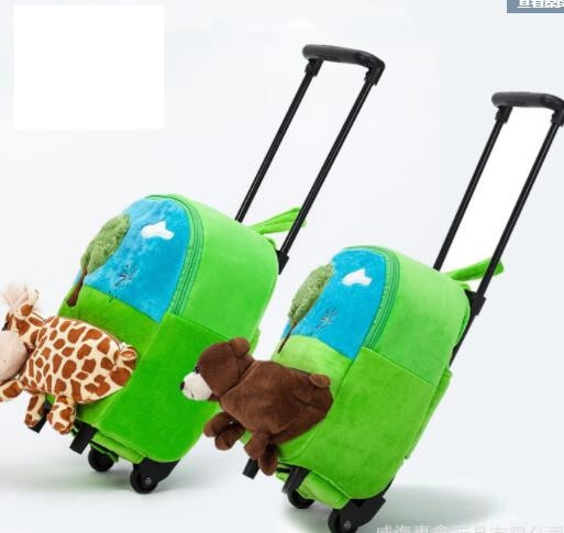 Cute Trolley Backpack with Wheels - Cartoon School Bag