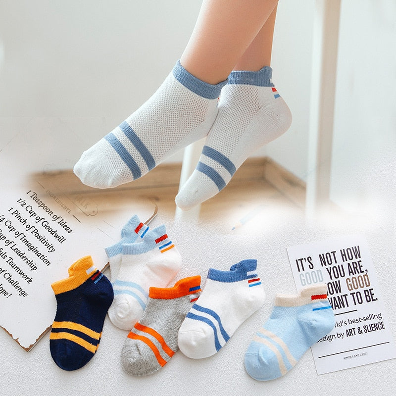 5 Pairs Kids Ankle Socks: Fashionable Designs
