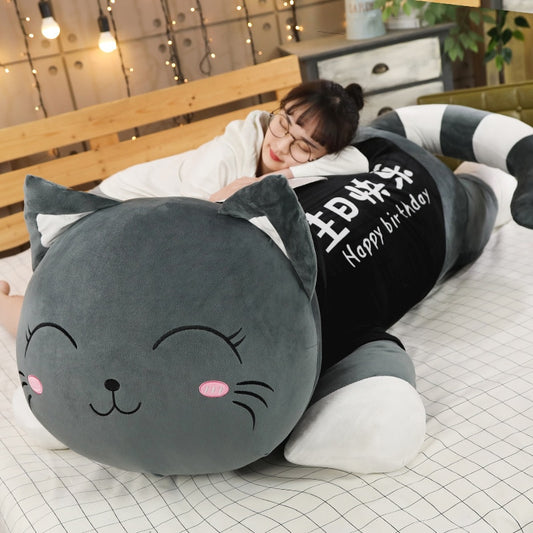 110cm Big Cute Cat Plush Toy: Perfect Kids' Gift! 🎁