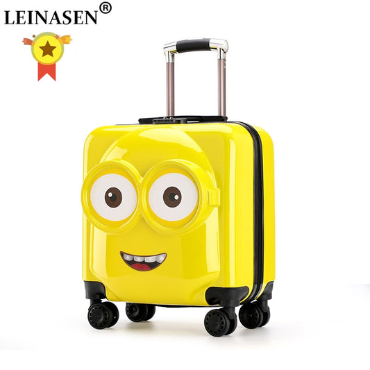 3D Yellow Kids Suitcase - Child Rolling Luggage