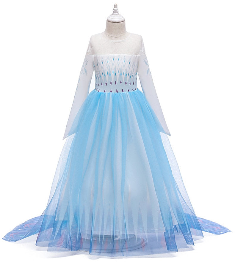 Christmas Girls Dress Party Vestidos Kids Clothing Elsa Costume Dress Snow Queen Anna Elza 2 Cosplay Dresses Ball Gown