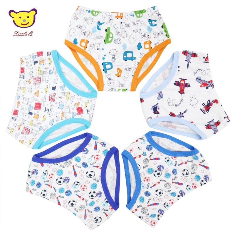 Baby 5 Pieces/Lot Panties Children 100% Cotton  underwear for boys 2 to 5 years old kids clothing