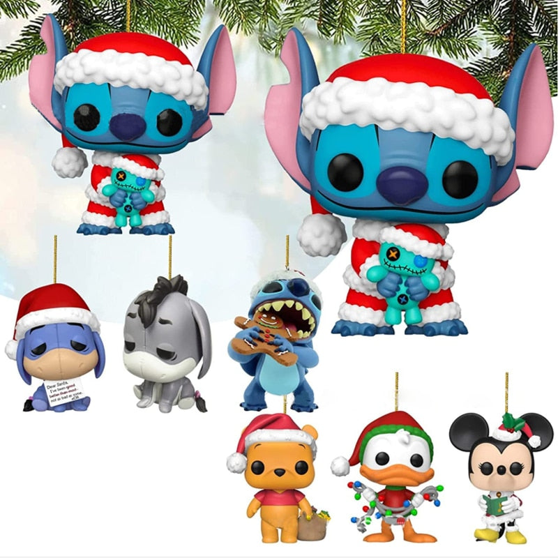 Disney Christmas Tree Pendant Lilo & Stitch Baby Animation Toy Pendant New Product Car Backpack Pendant Children'S Birthday Gift