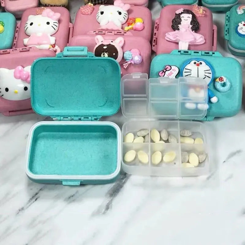 Kawaii Hello Kitty Mini Pill Box: Cute Anime Storage Case