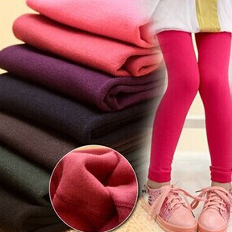 V-TREE autumn Winter Baby Girls Leggings Fleece Warm 10 Colors Leggings For Girl Fashion Kids Pants Girls Clothing 1-10 Year
