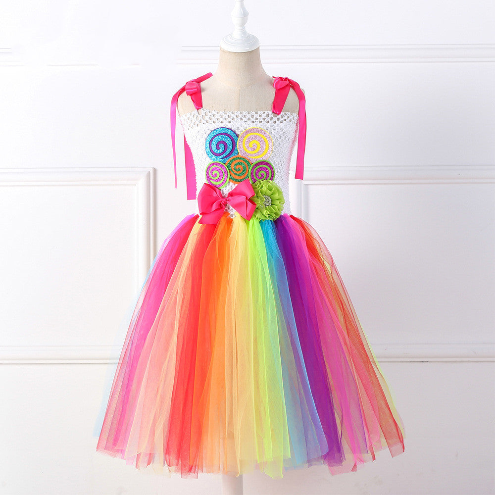 Children's Lollipop Dress Mesh Tutu Skirt Girls' Dress