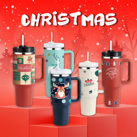 Christmas Thermal Mug: 40oz Insulation Cup with Handl